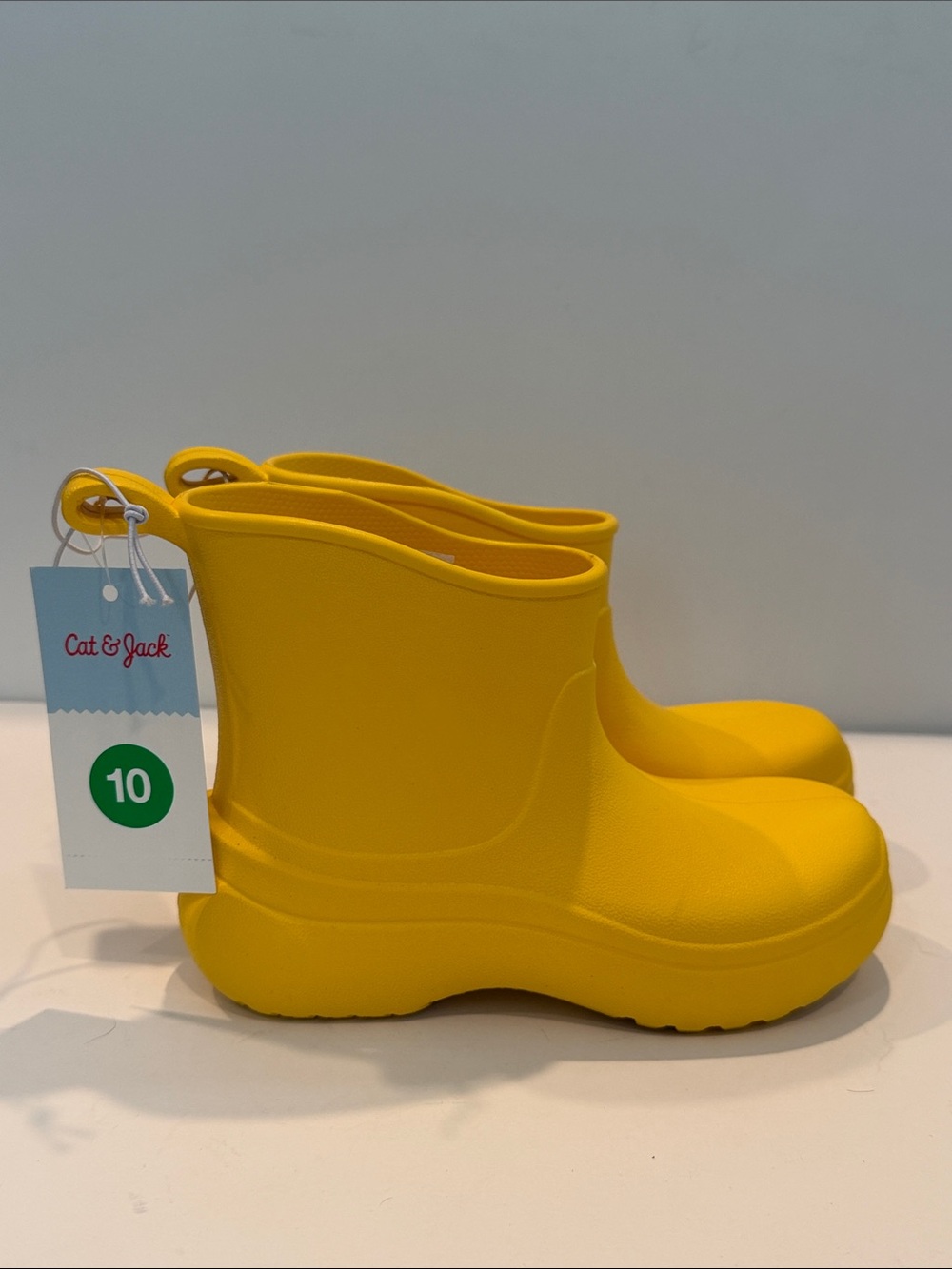 New Cat & Jack Bright Yellow Kids Rain & Snow Boots sz 10 girls boys NWT Target